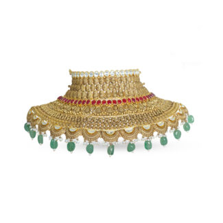 Floral gold choker set Ganapati Jewellers Nepal