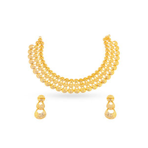 24k gold necklace design - traditional design