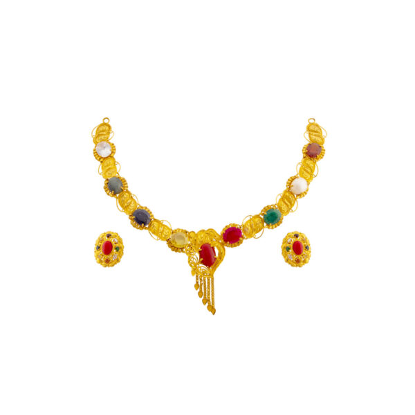 Multicolor stone Necklace set Ganapati Jewellers Nepal 9