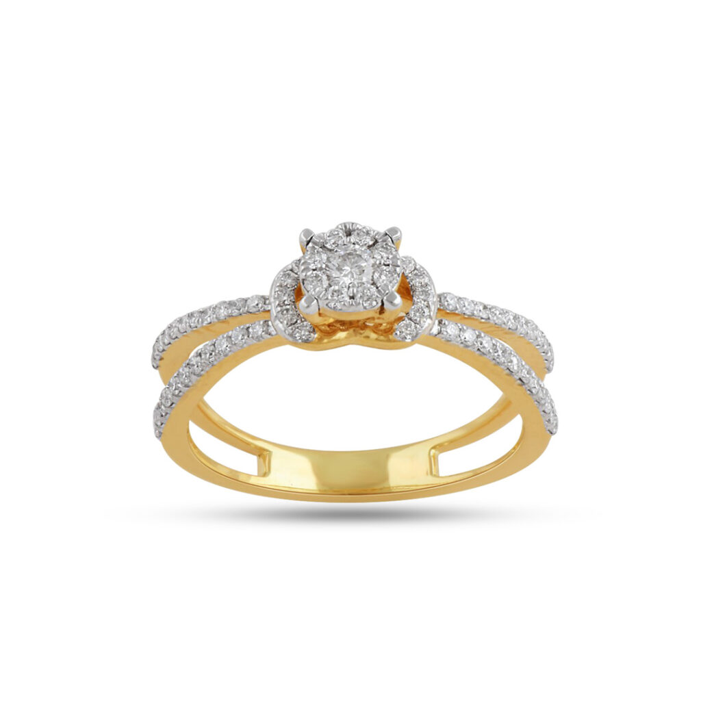 Halo Diamond Engagement Ring - Ganapati Jewellers Nepal
