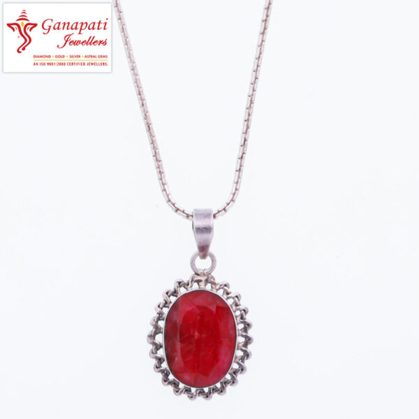 silver ruby pendant design with price