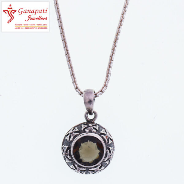 birthstone silver pendant