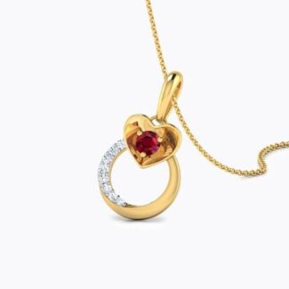 Beautiful Heart and Circle Diamond Pendant Ganapati Jewellers Nepal