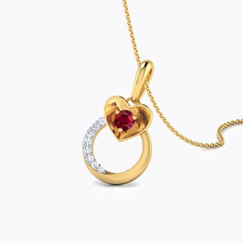 Beautiful Heart and Circle Diamond Pendant Ganapati Jewellers Nepal 8