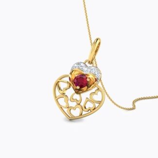 Lovely Double Heart Diamond Pendant Ganapati Jewellers Nepal