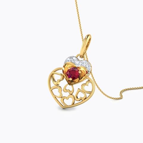 Lovely Double Heart Diamond Pendant Ganapati Jewellers Nepal 8