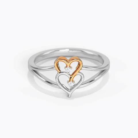 Double Heart Shaped Diamond Ring Ganapati Jewellers Nepal 8