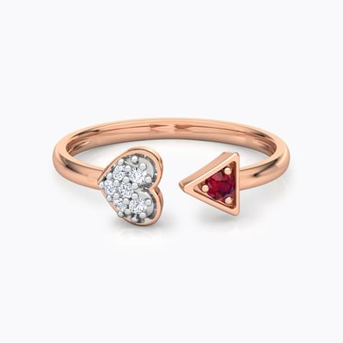 Heart and Ruby Diamond Ring Ganapati Jewellers Nepal 8