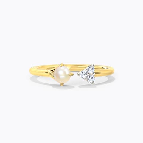 Elegant Diamond Pearl Ring Ganapati Jewellers Nepal 8