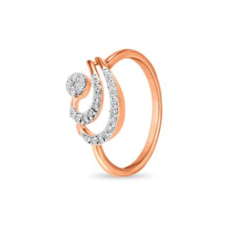 Modern Wave Design Diamond Ring Ganapati Jewellers Nepal