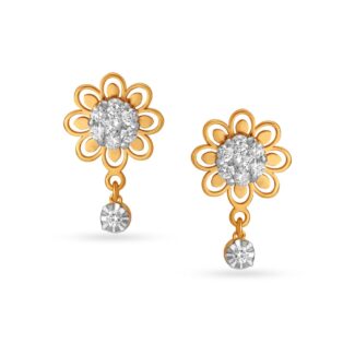 Beautiful Flower Diamond Earrings Ganapati Jewellers Nepal