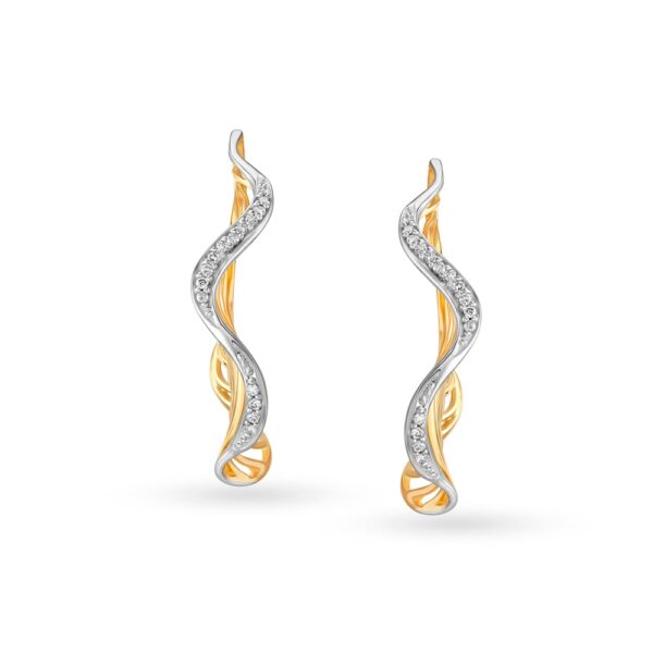 Long Wavy Design Diamond Earrings Ganapati Jewellers Nepal 8