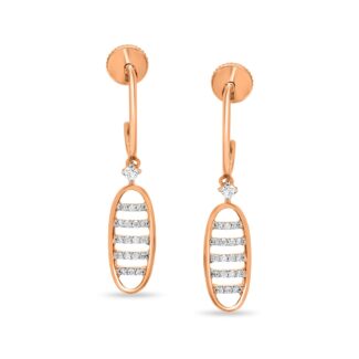 Modern Hanging Oval Diamond Earrings Ganapati Jewellers Nepal
