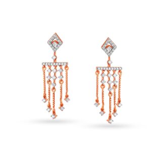 Modern Hanging Chain Diamond Earrings Ganapati Jewellers Nepal