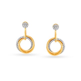 Exquisite Circle Diamond Earrings Ganapati Jewellers Nepal