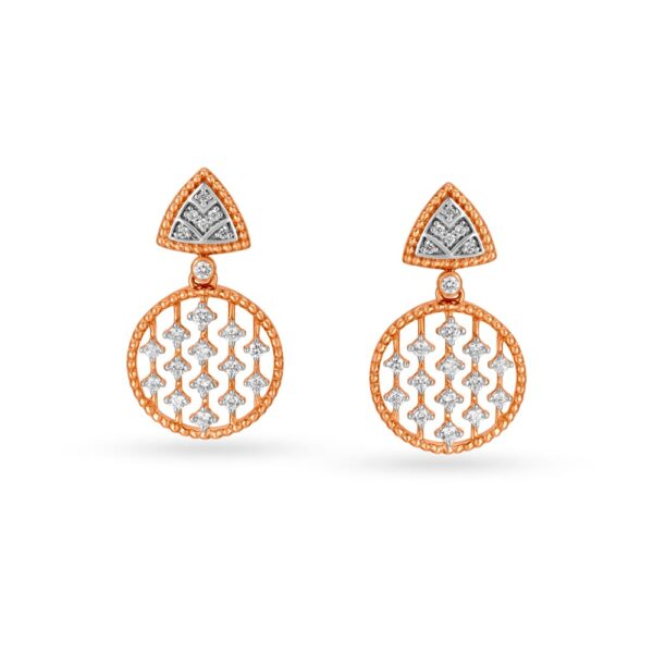 Modern Circular Diamond Earrings Ganapati Jewellers Nepal 8