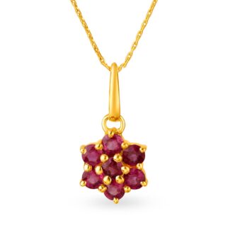 Ruby Flower Diamond Pendant Ganapati Jewellers Nepal