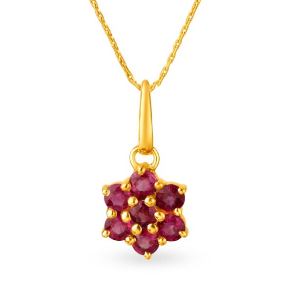 Ruby Flower Diamond Pendant Ganapati Jewellers Nepal 8