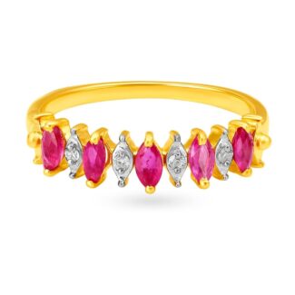Wonderful Ruby and Diamond Line Diamond Ring Ganapati Jewellers Nepal 9