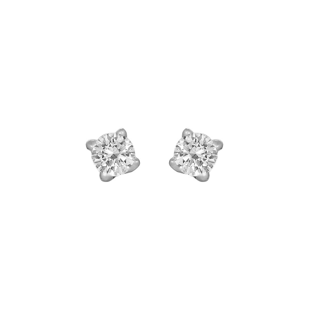 Chic Solitaire Design Diamond Earrings - Ganapati Jewellers Nepal