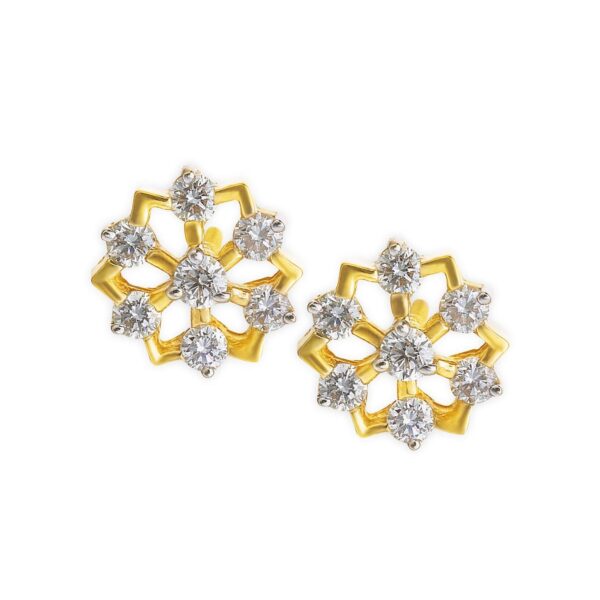 Chic Flower Diamond Earrings Ganapati Jewellers Nepal 8