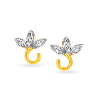 Floral Top Diamond Earrings Ganapati Jewellers Nepal
