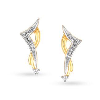 Modern Long Top Diamond Earrings Ganapati Jewellers Nepal
