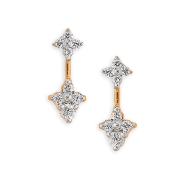 Elegant Dual Flower Diamond Earrings Ganapati Jewellers Nepal 8