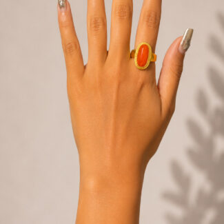 Coral Oval Ring Ganapati Jewellers Nepal Coral Oval Ring