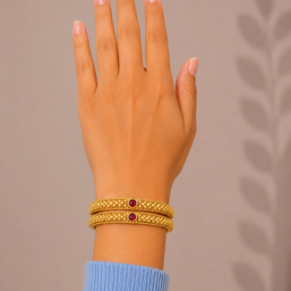 Ruby Bead Bangle
