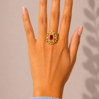 Ruby Halo Ring Ganapati Jewellers Nepal Ruby Halo Ring