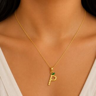 P Initial Pendant Necklace Ganapati Jewellers Nepal P Initial Pendant Necklace