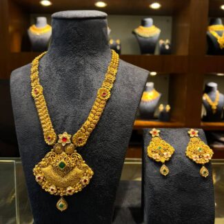 Antique Gold Lakshmi Necklace Set Ganapati Jewellers Nepal Antique Gold Lakshmi Necklace Set