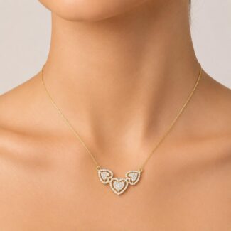 Triple Heart Diamond Necklace Ganapati Jewellers Nepal Triple Heart Diamond Necklace