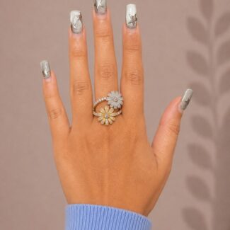Twin Floral Diamond Ring Ganapati Jewellers Nepal Twin Floral Diamond Ring