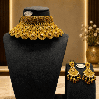 Lakshmi Temple Choker Necklace Set Ganapati Jewellers Nepal Lakshmi Temple Choker Necklace Set