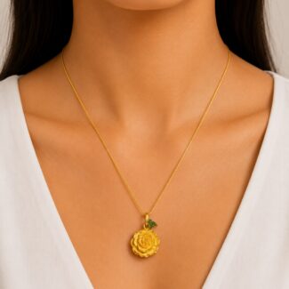 Elegant Gold Rose Pendant Ganapati Jewellers Nepal Elegant Gold Rose Pendant