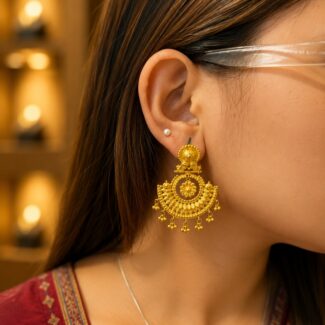 Designer Gold Chandbali Earrings