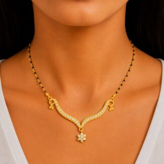 Mangalsutra V-Pendant Necklace Ganapati Jewellers Nepal Mangalsutra V-Pendant Necklace