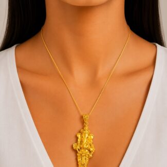 Divine Krishna and Ganesha Gold Pendant Ganapati Jewellers Nepal Divine Krishna and Ganesha Gold Pendant